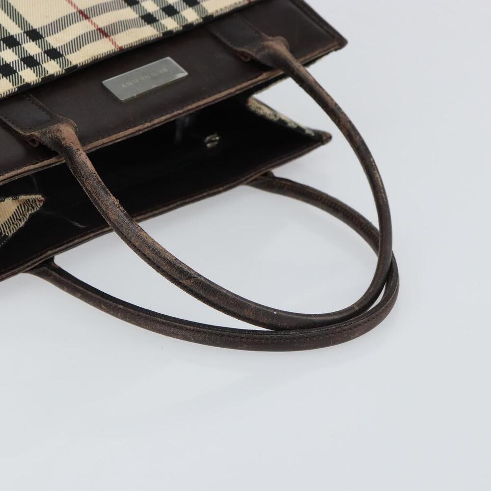 BURBERRY Nova Check Hand Bag Canvas Blue Silver Auth 161282 - Picture 7 of 16